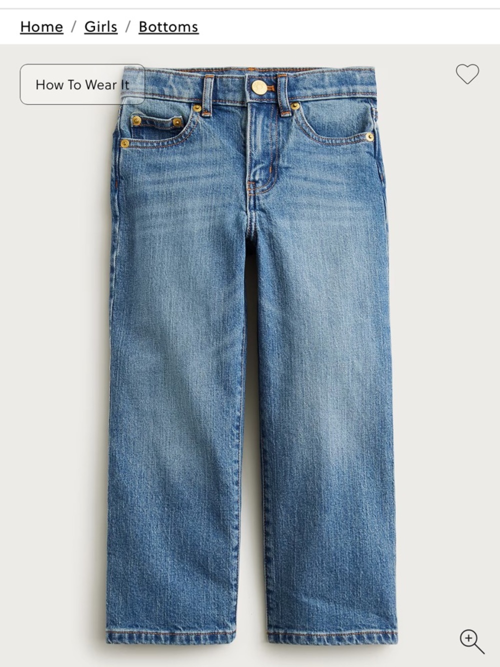 J.Crew Girls’ slim wide-leg jean in Hayworth wash 5